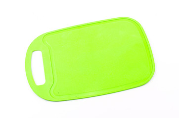 Plastic cutting board isolated white background