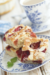 Strawberry and almond cake