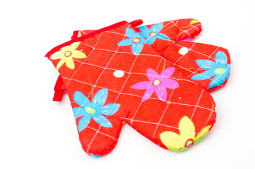 Oven gloves isolated white background