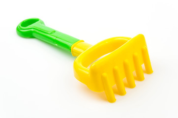 Sand beach toys isolated white background