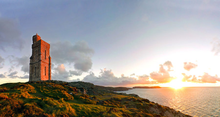 Panorama of South of the Isle of Man with Milner Tower