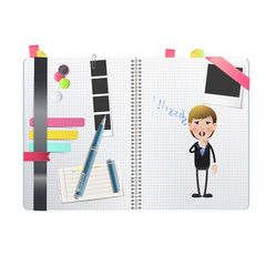 Businessman making silence gesture