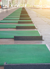 empty golf driving range