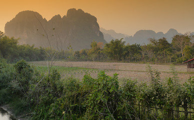 Mountains sunset, Vang Vieng, Laos