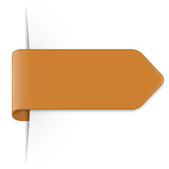 Langer bronzener Sticker Pfeil mit Schatten und Textfreiraum