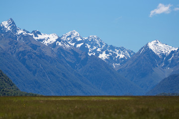 Fototapeta premium snow caps over the flats