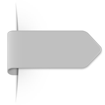 Langer silberner Sticker Pfeil mit Schatten und Textfreiraum