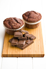 chocolate and chocolate muffin