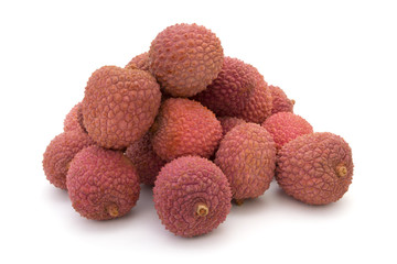 Litchi on a white background