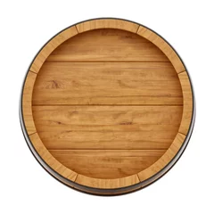 Deurstickers render of a wine barrel from top , isolated on white © Zsolt Fulop
