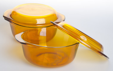 glass bowl on a background