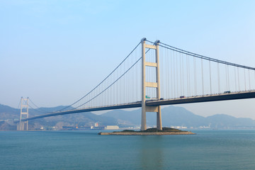 Fototapeta na wymiar Cable bridge in Hong Kong