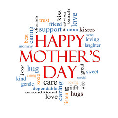 Fototapeta premium Happy Mother's Day Word Cloud Concept