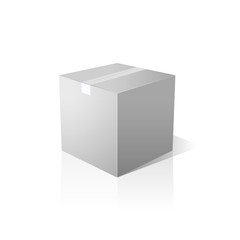 Isolated closed white box. Vector design.