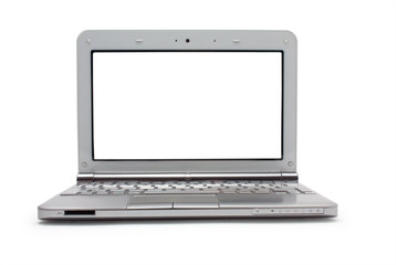 netbook with white monitor