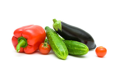 Vegetables isolated on white background