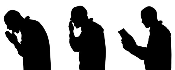 Vector silhouette of man.