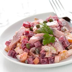 Herring and beetroot salad