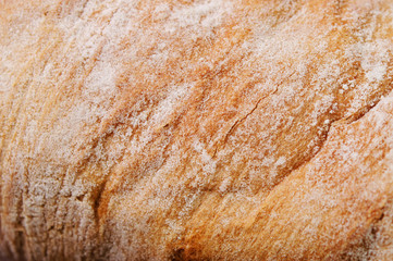 Closeup photo of organic bread crust