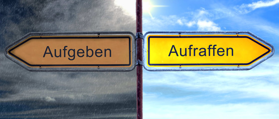 Strassenschild 2 - Aufraffen