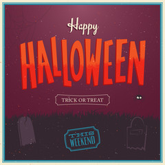 Happy Halloween Poster. Vector illustration.