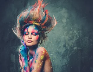  Young woman muse with creative body art and hairdo © Nejron Photo