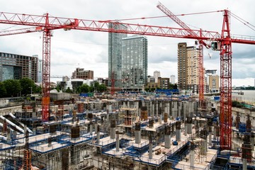 Construction yard in a modern city