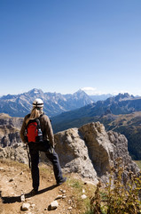 Bergsteiger in den Dolomiten - Alpen