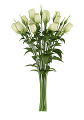 yellow eustoma flowers isolated on white background