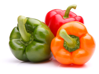 Sweet bell pepper isolated on white background cutout