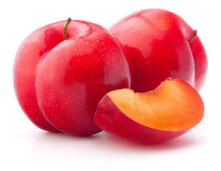 Sweet plum isolated on white background cutout