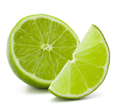 Citrus lime fruit isolated on white background cutout