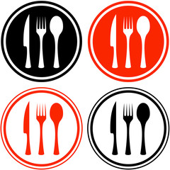 set icons with kitchen utensil