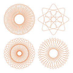 Vector rosettes collection. certificate design elements.