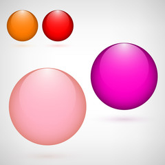 Set of colored glass balls