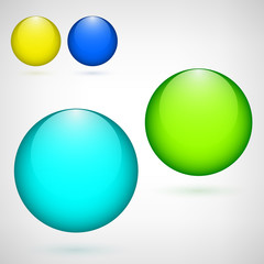 Set of colored glass balls