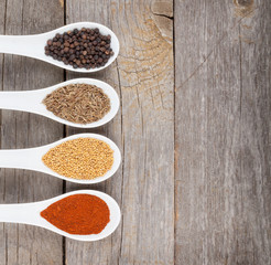 Colorful herbs and spices selection