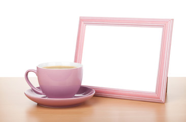 Photo frame and coffee cup