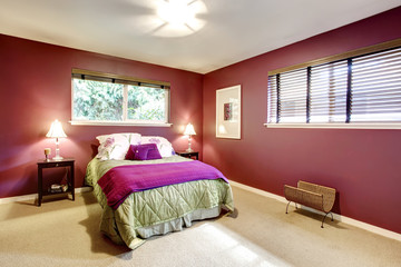 Fototapeta na wymiar Contrast color beautiful bedroom