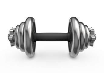 Fototapeta na wymiar Metal dumbbell isolated on white background