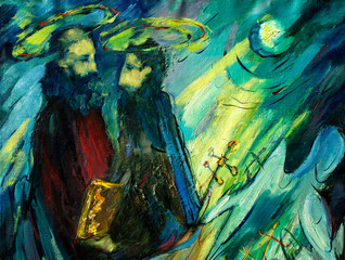 Peter i Paul, malarstwo olejne na płótnie, ilustracja - 62313665