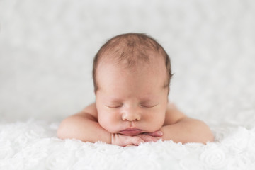 Newborn Baby in Bauchlage