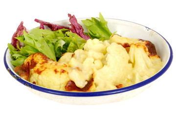 Cauliflower Cheese with Salad