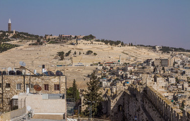 Fototapeta na wymiar View on the landmarks of Jerusalem .