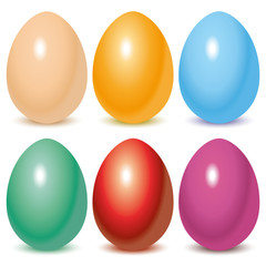 set of colored easter eggs
