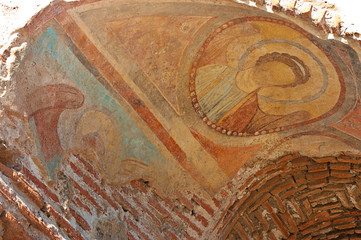 Fresco of John the Baptist at the Red Church, Bulgaria