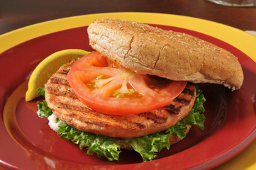Grilled salmon burger