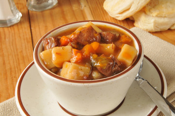 Thick vegetable beef soup