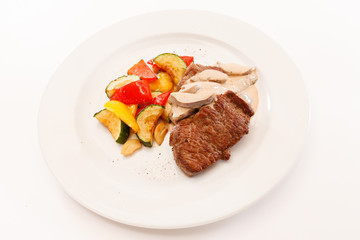steak with vegetables