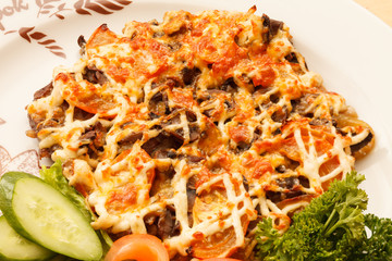 roasted meat with vegetables